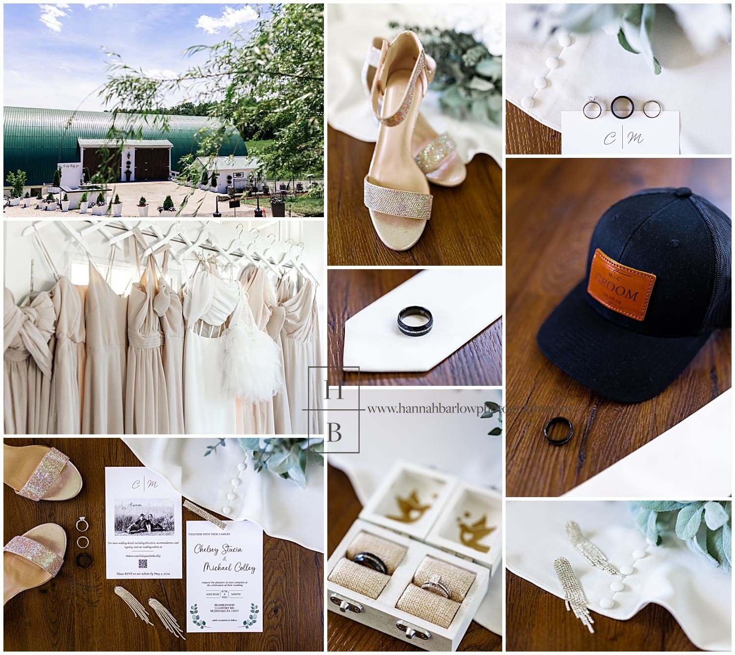 summer wedding details with Bramblewood McDonald pa wedding barn