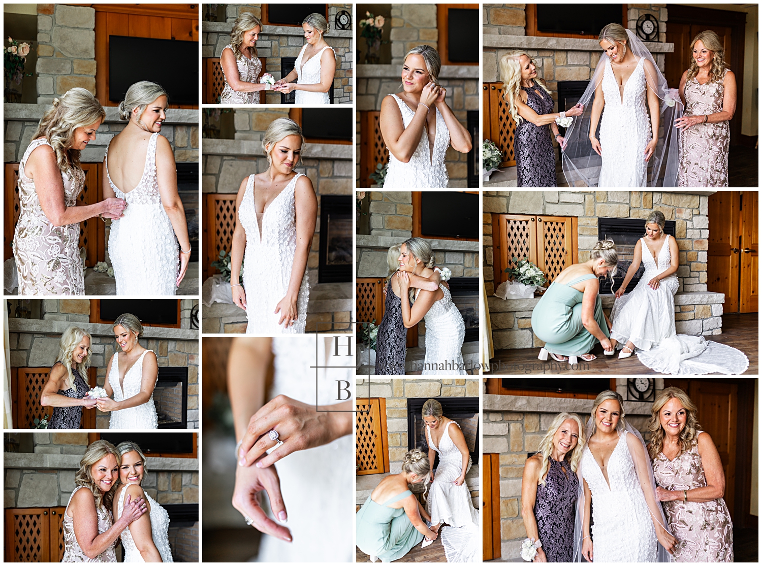 Bride gets ready with help of mom and mother in law