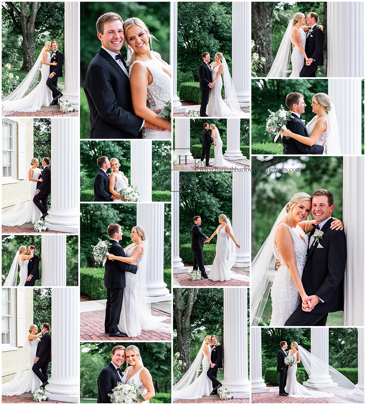 Bride and groom pose at Oglebay's mansion