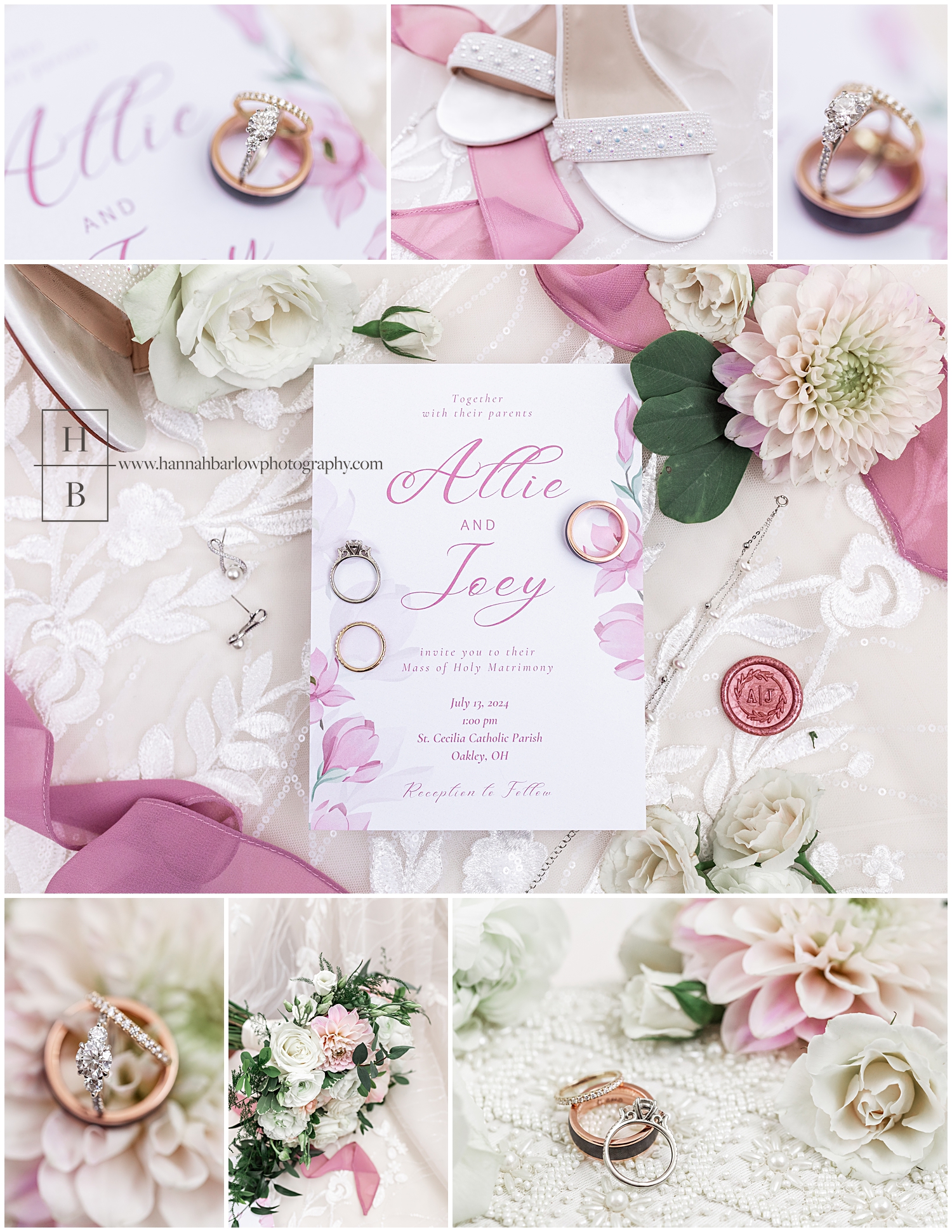 Mauve wedding details