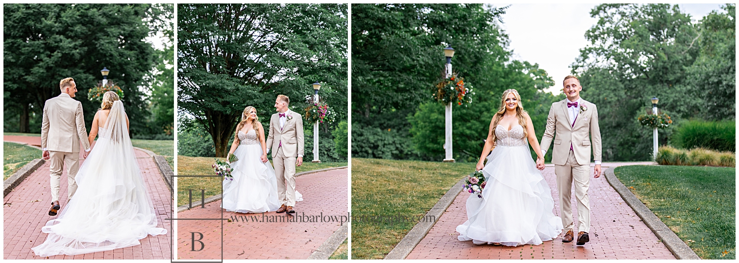 Bride and groom walk