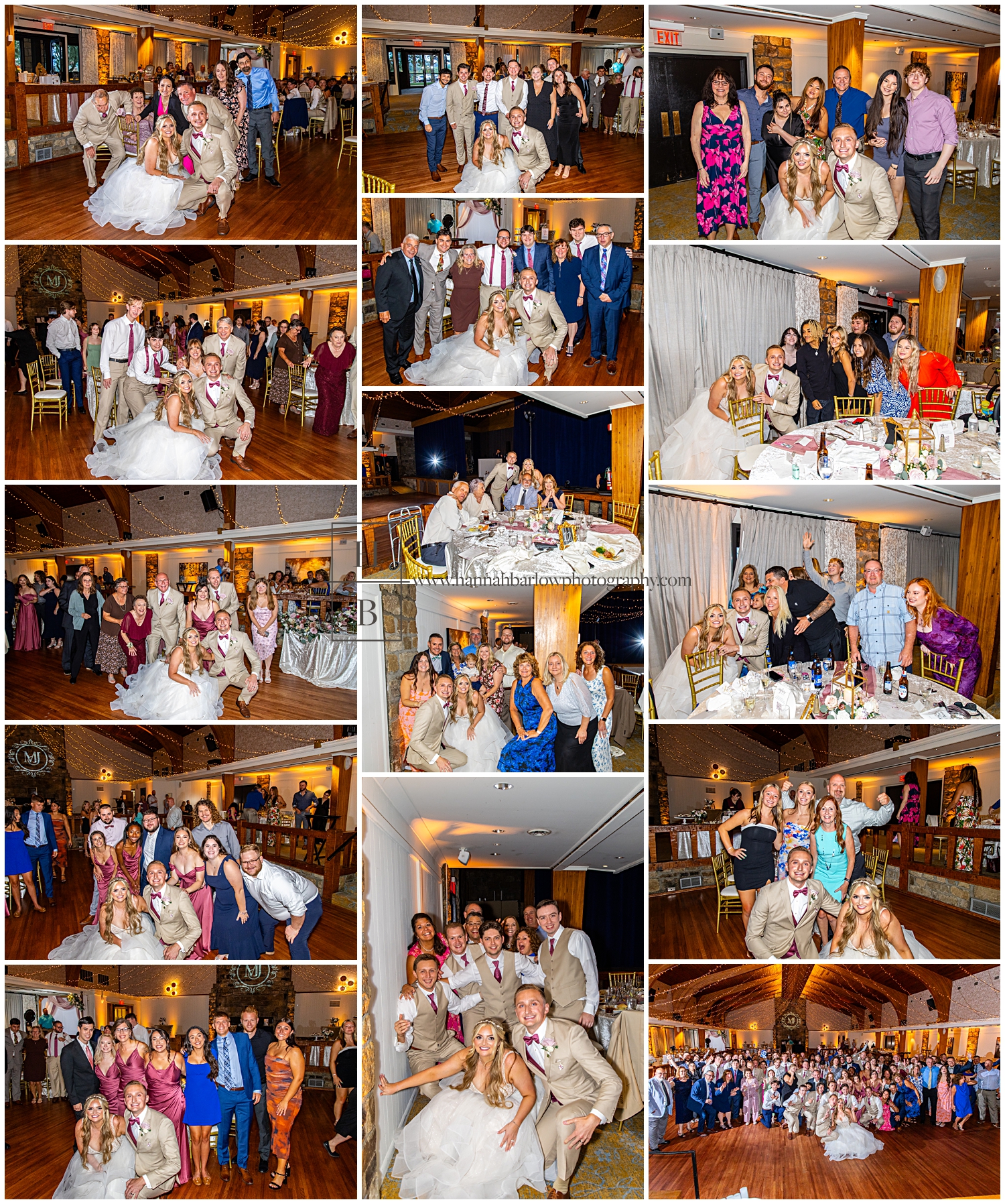 Wedding reception group photos