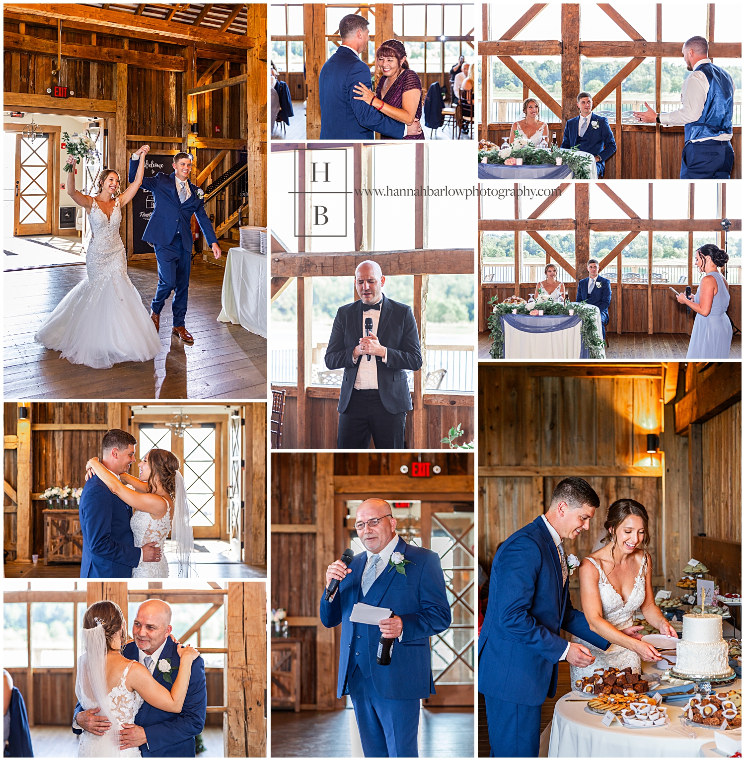 Barn wedding reception moments