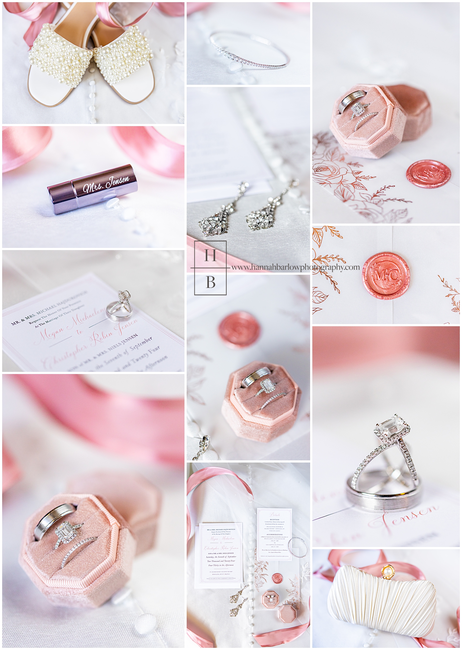 Pink wedding details