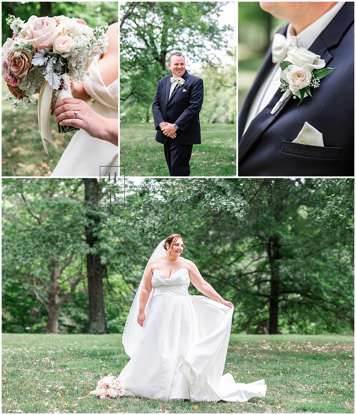 Bride and groom individual photos