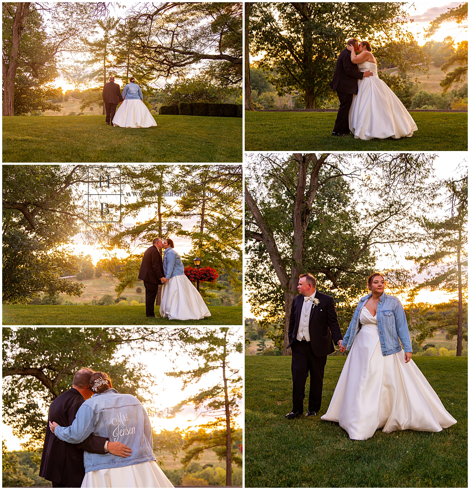 Bride and groom golden hour photos