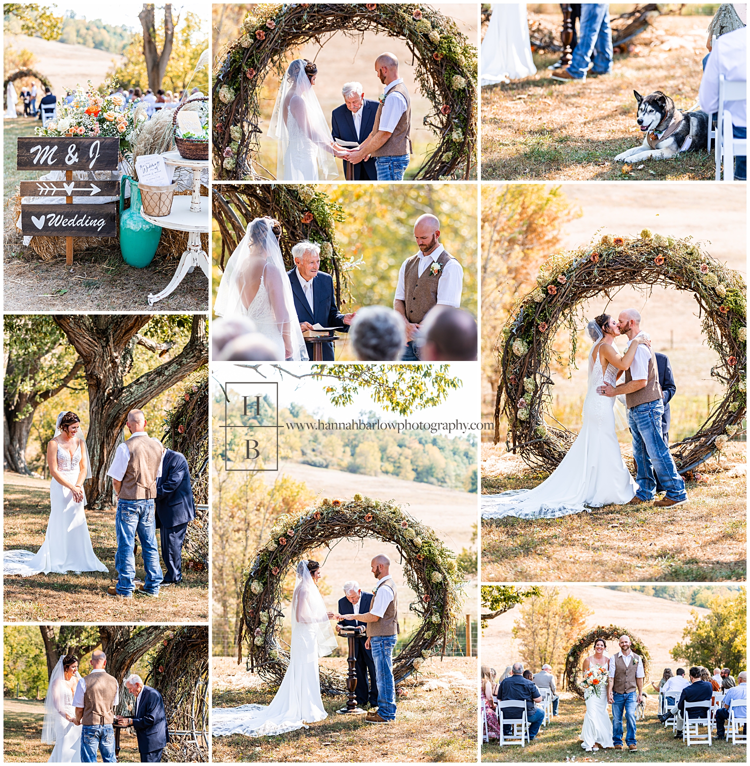 Fall wedding ceremony