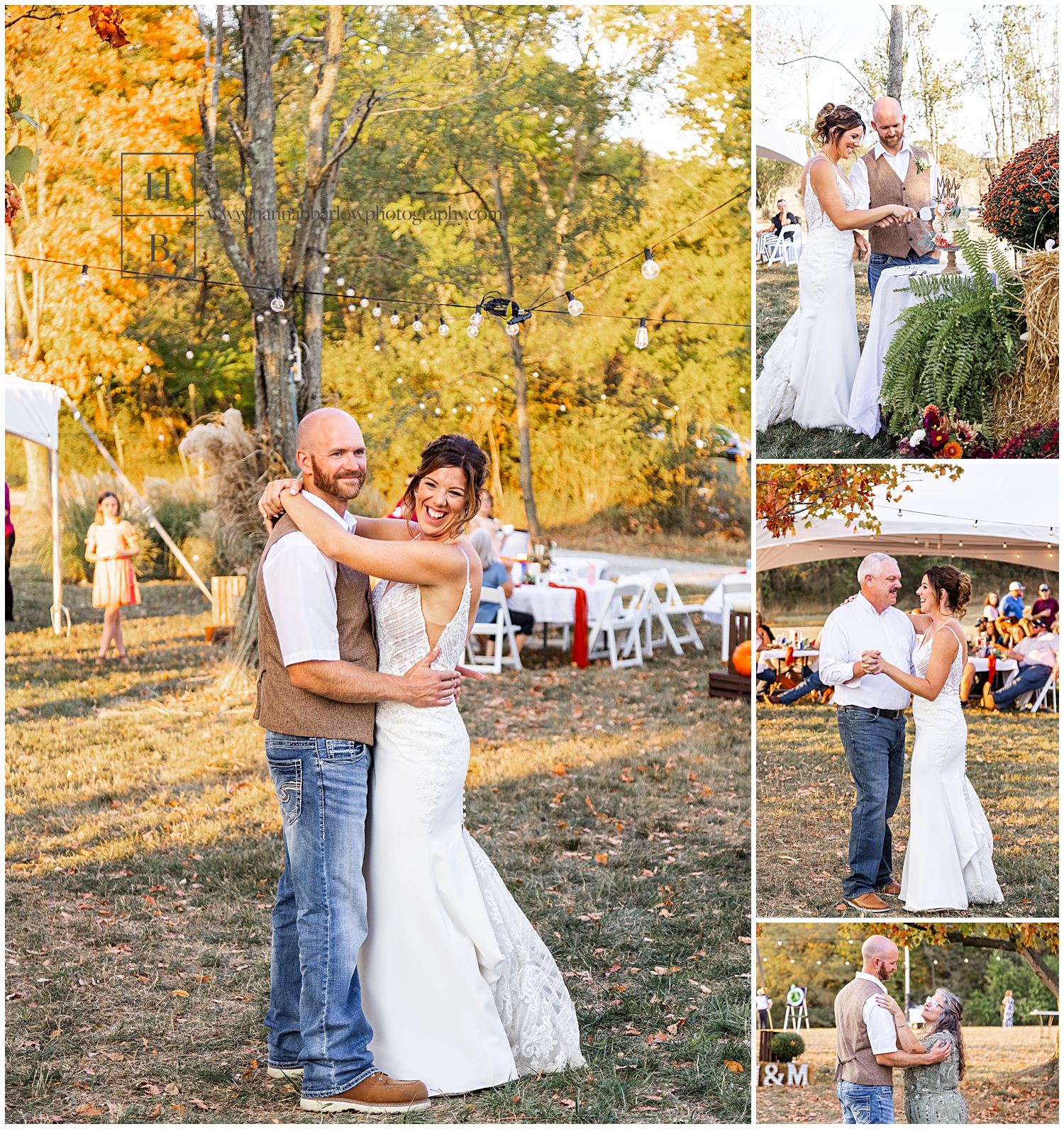 Fall outdoor wedding reception moments