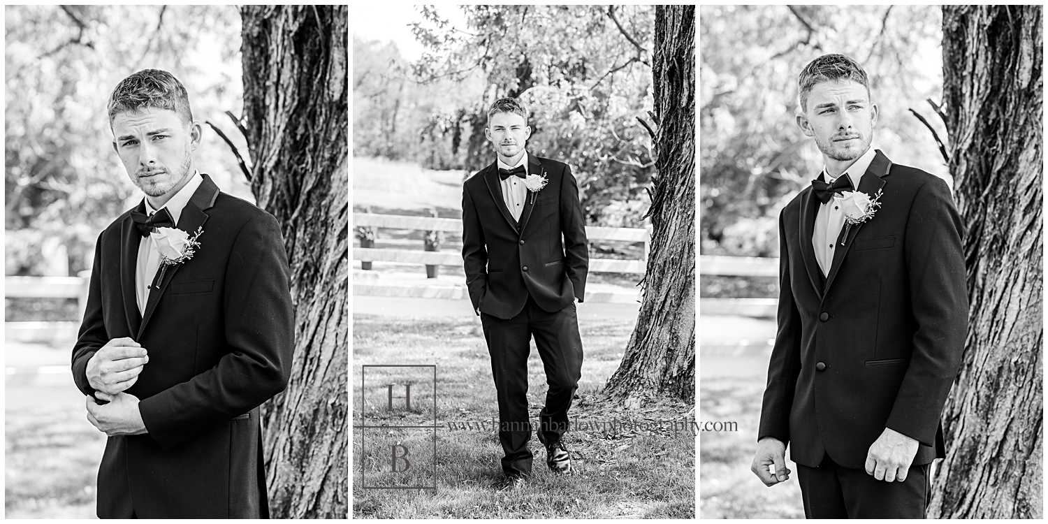 Black and white pictures of groom