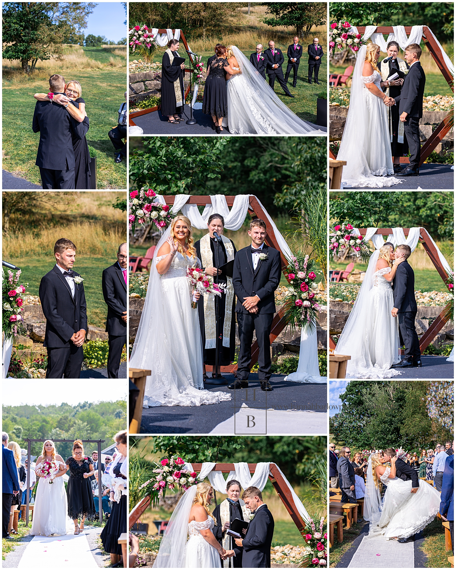 Monarch Veil wedding ceremony collage