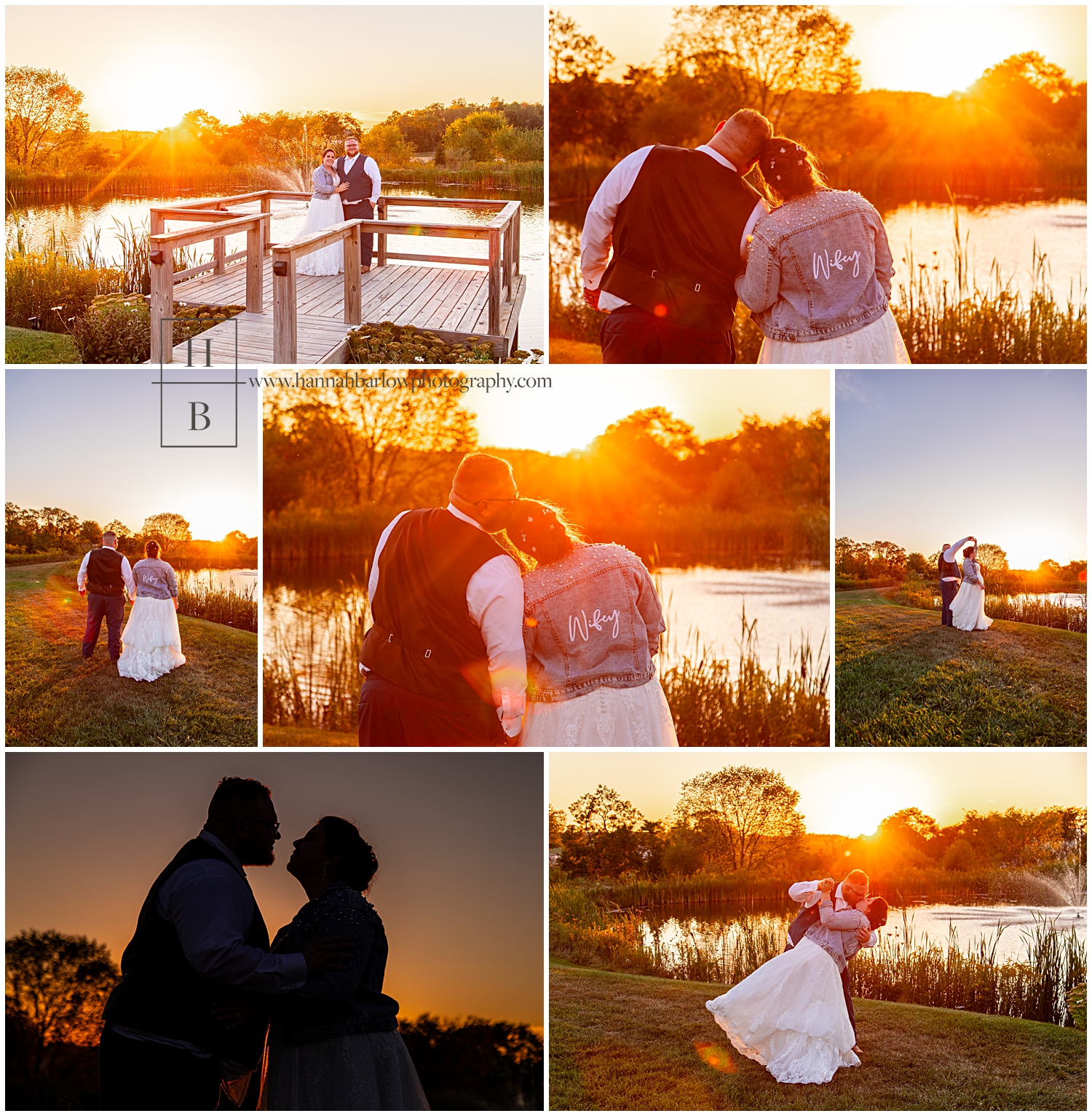 Golden hour wedding photos