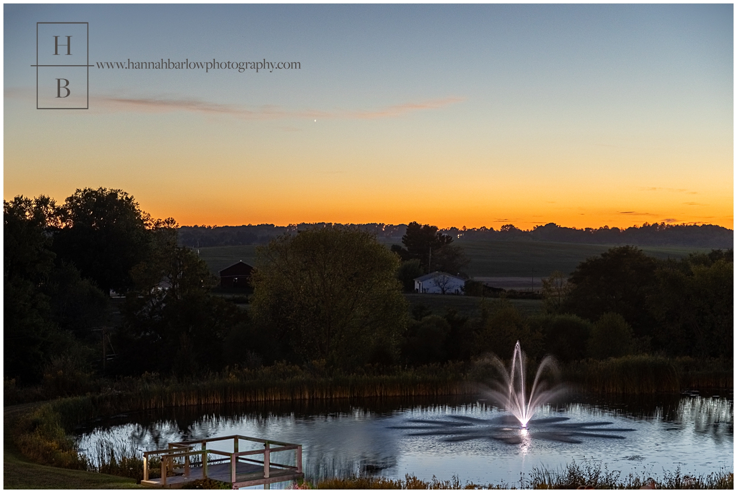 Nighttime photo of Lake with Sunset