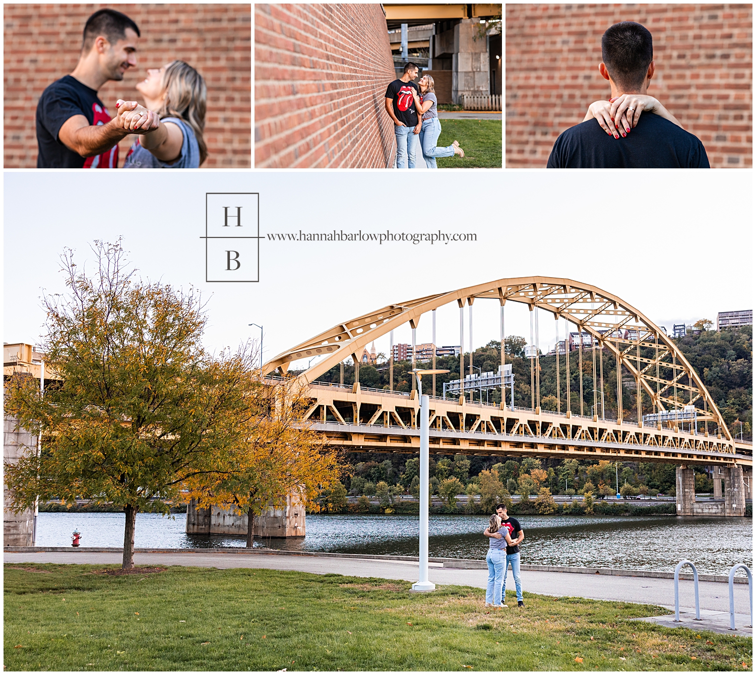 Apple in Rolling Stones shirts pose for engagement photos in Pittsburgh