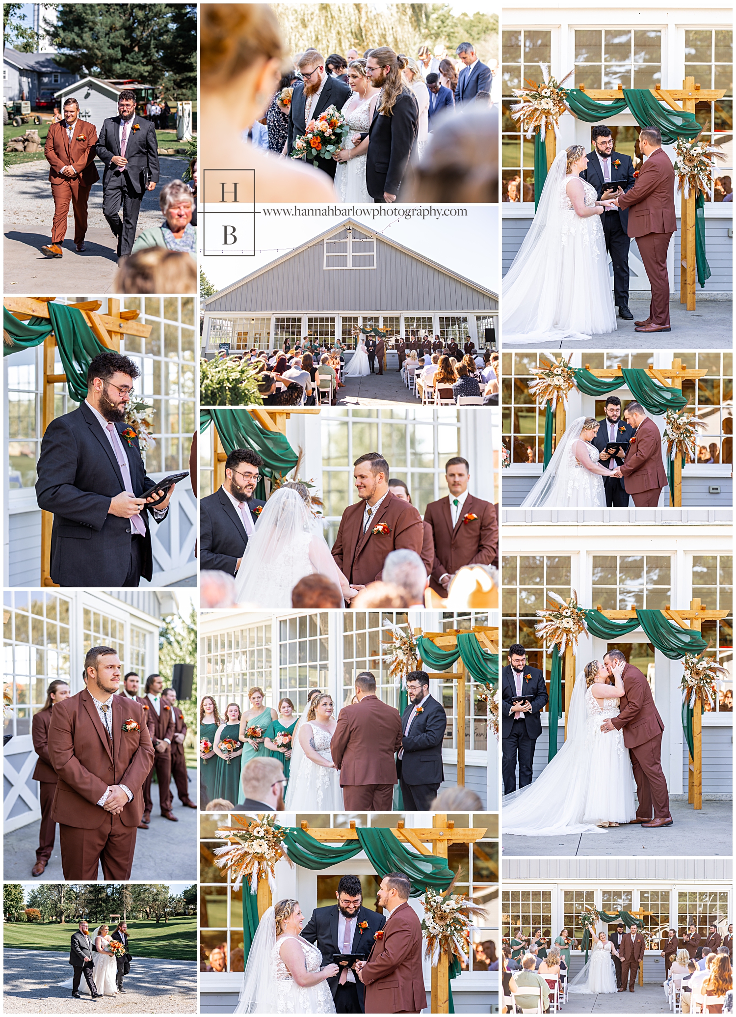 Outdoor fall wedding ceremony