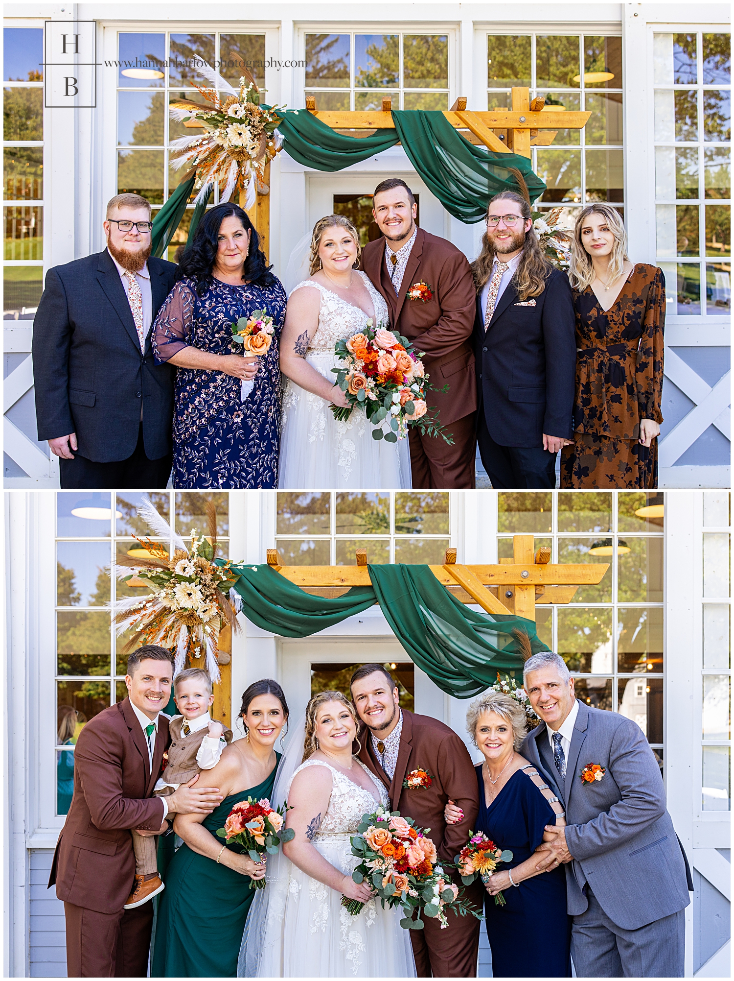 Fall wedding family formals