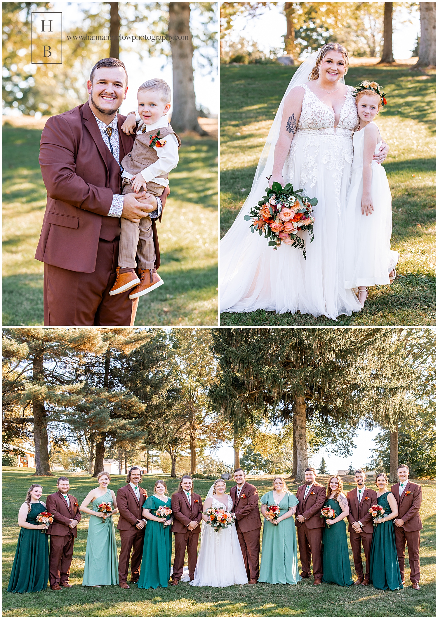 Fall bridal party photos