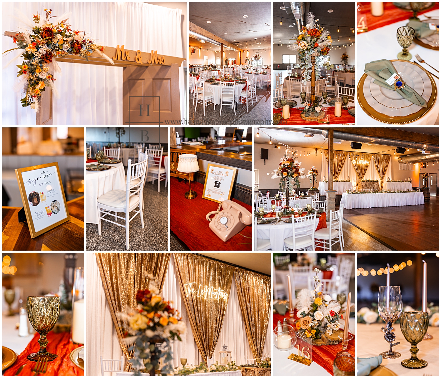 Fall Wedding reception photos