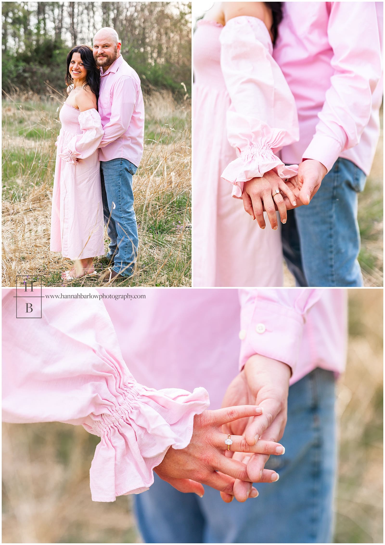 close up photos of hands with engagement ring