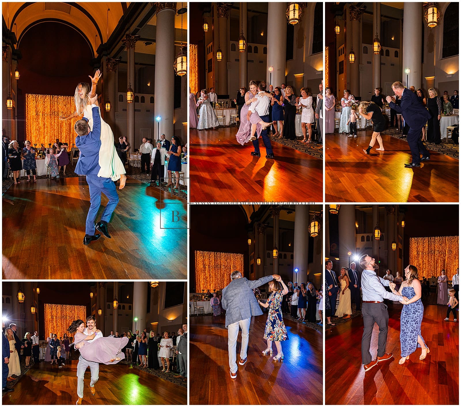 party dancing at the grand hall at the priory wedding reception venue
