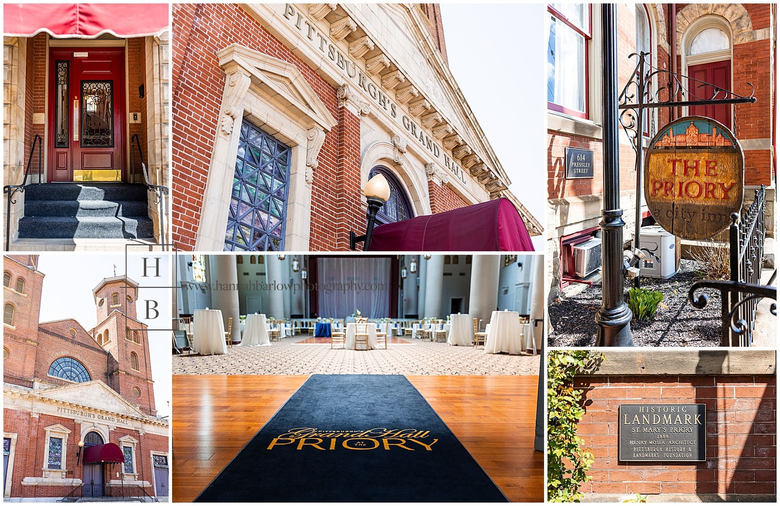 exterior building details of the grand hall at the priory wedding venue