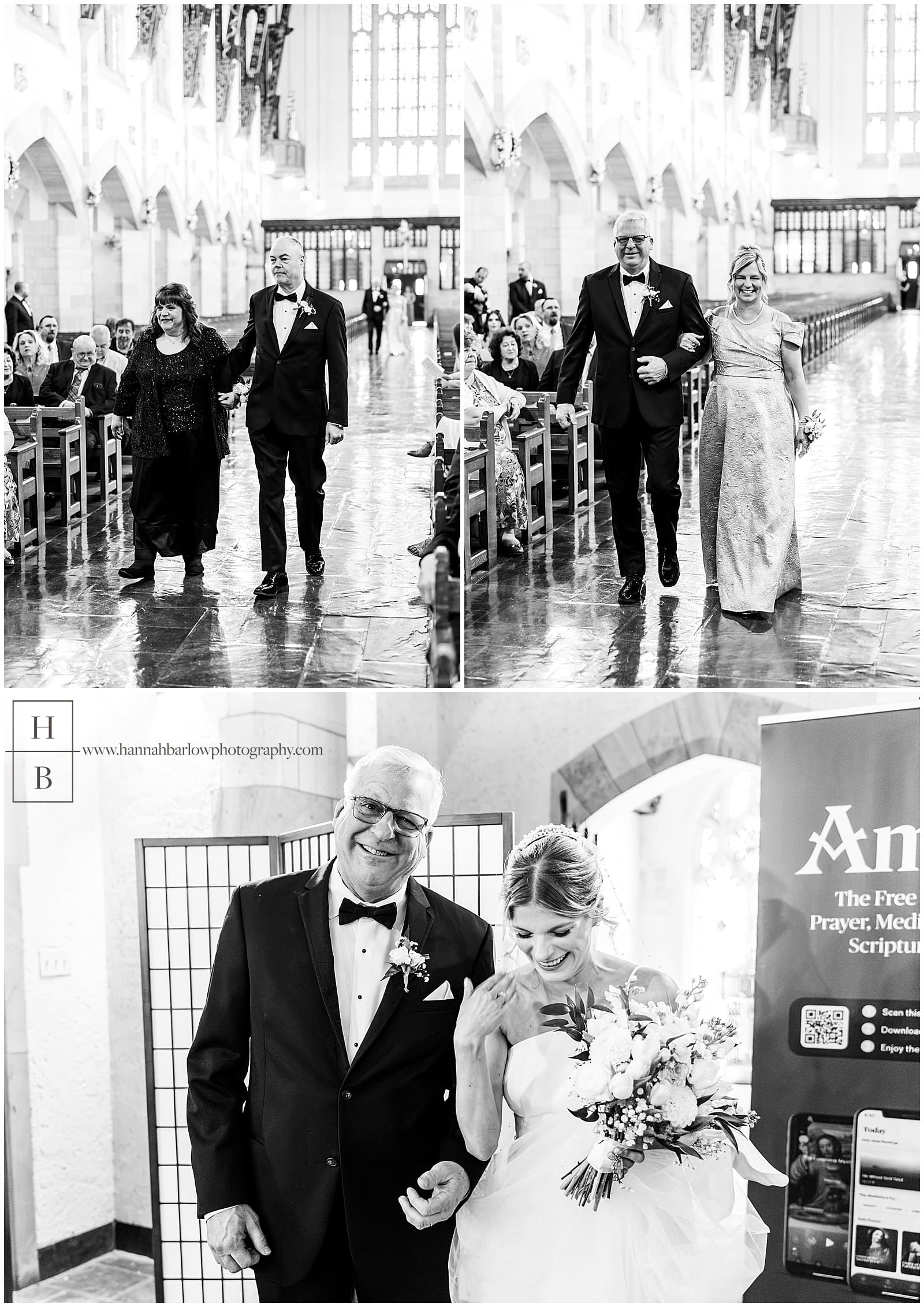 black and white wedding ceremony photos
