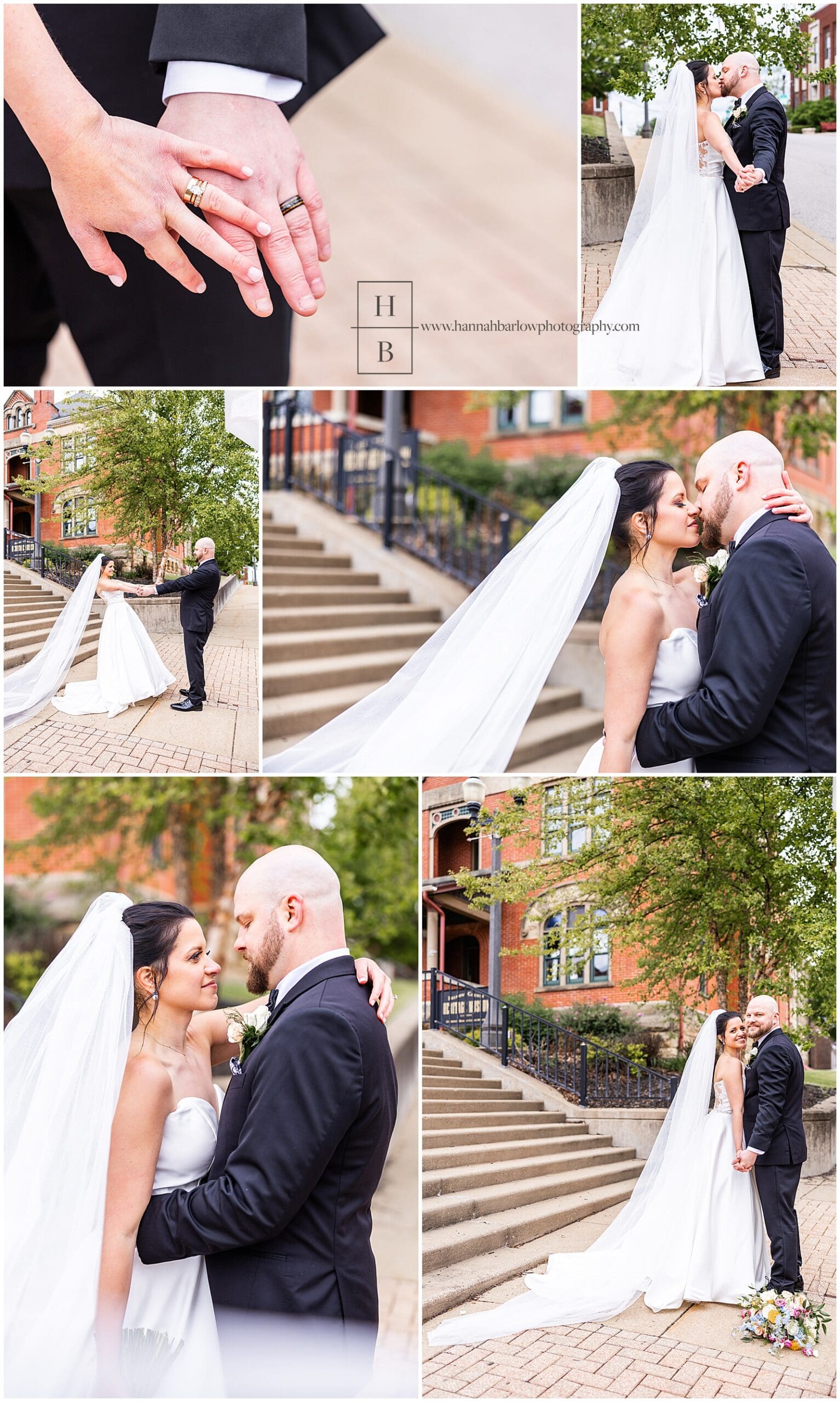 Collage of couple wedding portraits