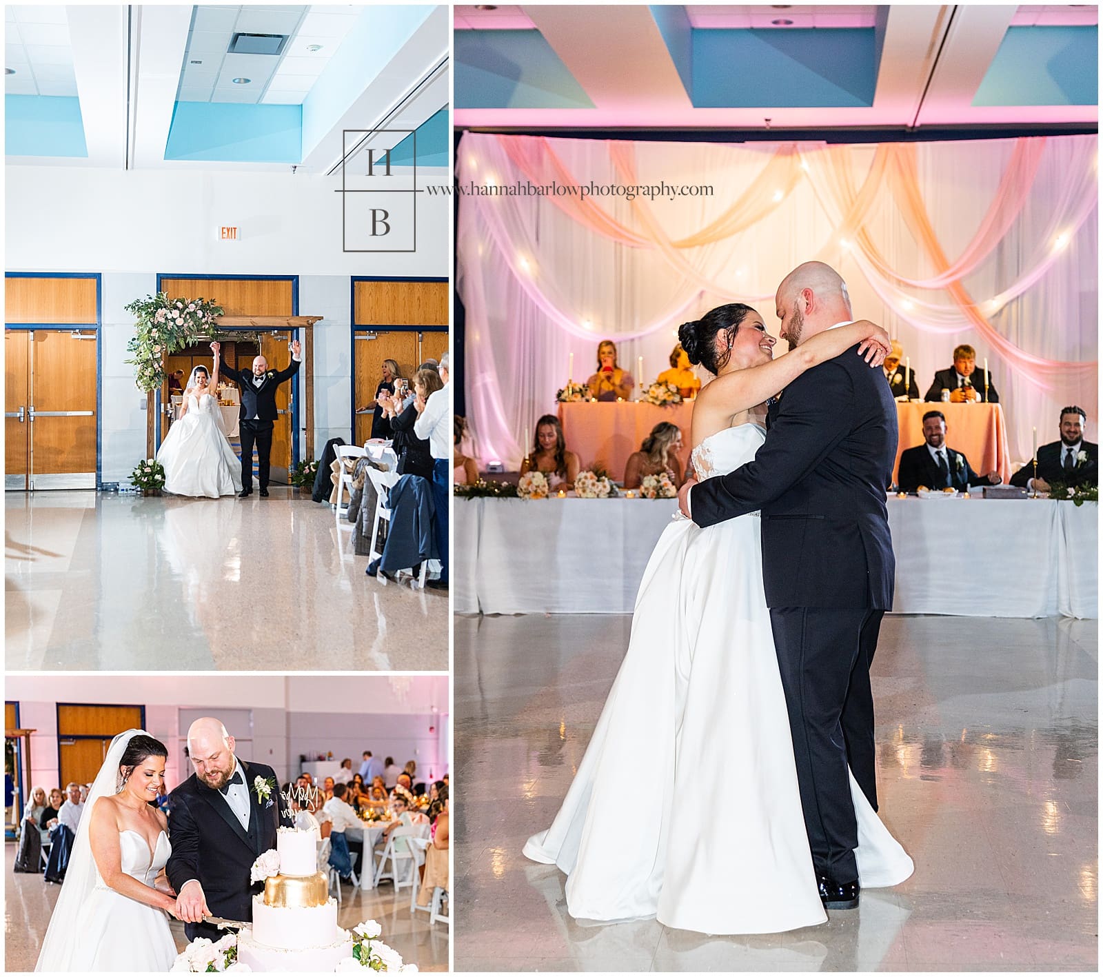Bride and groom, dance, and cupcake at Belmont College in Belmont County, Ohio
