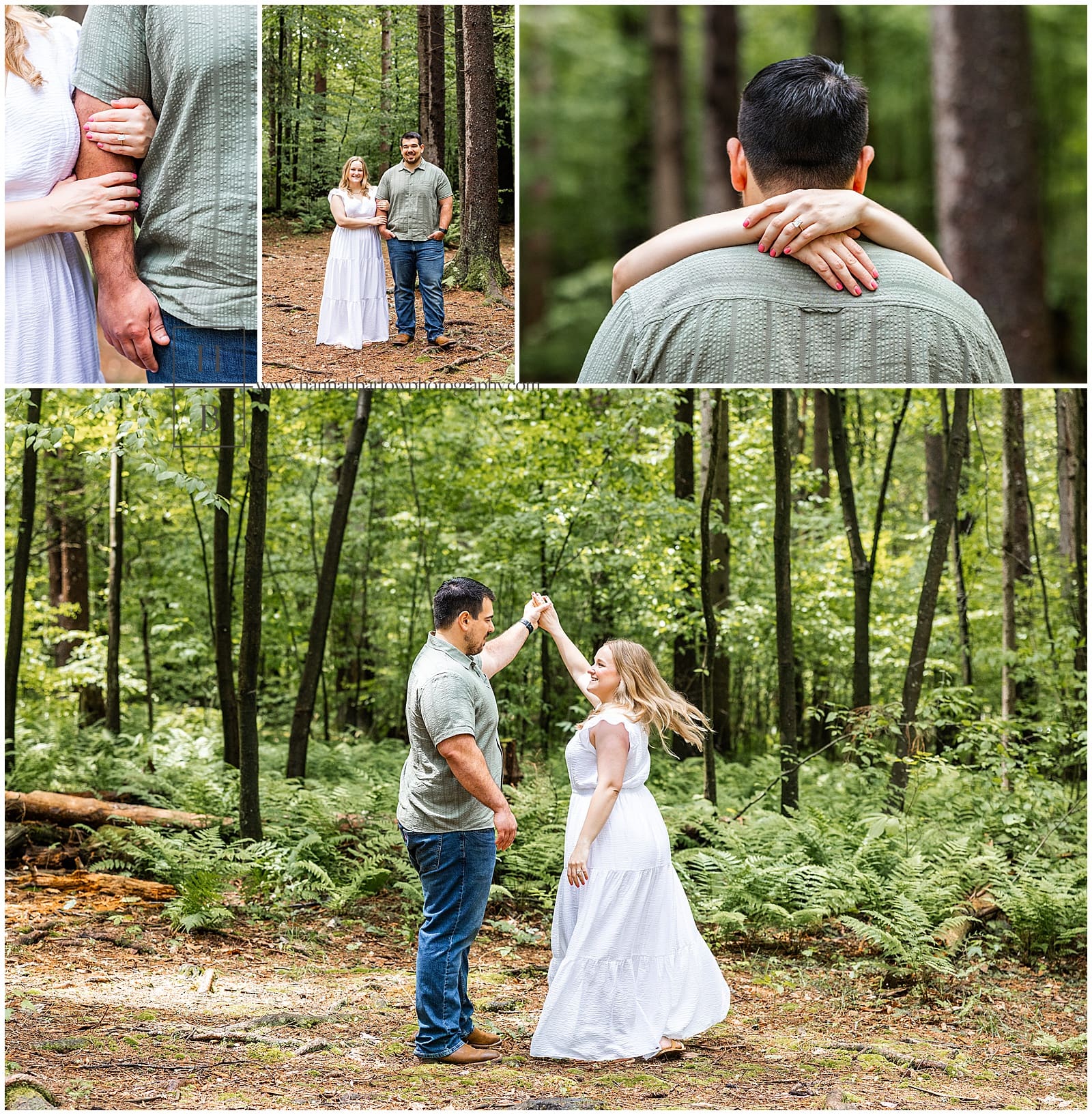 couple dances and shows off fiancé's engagement ring