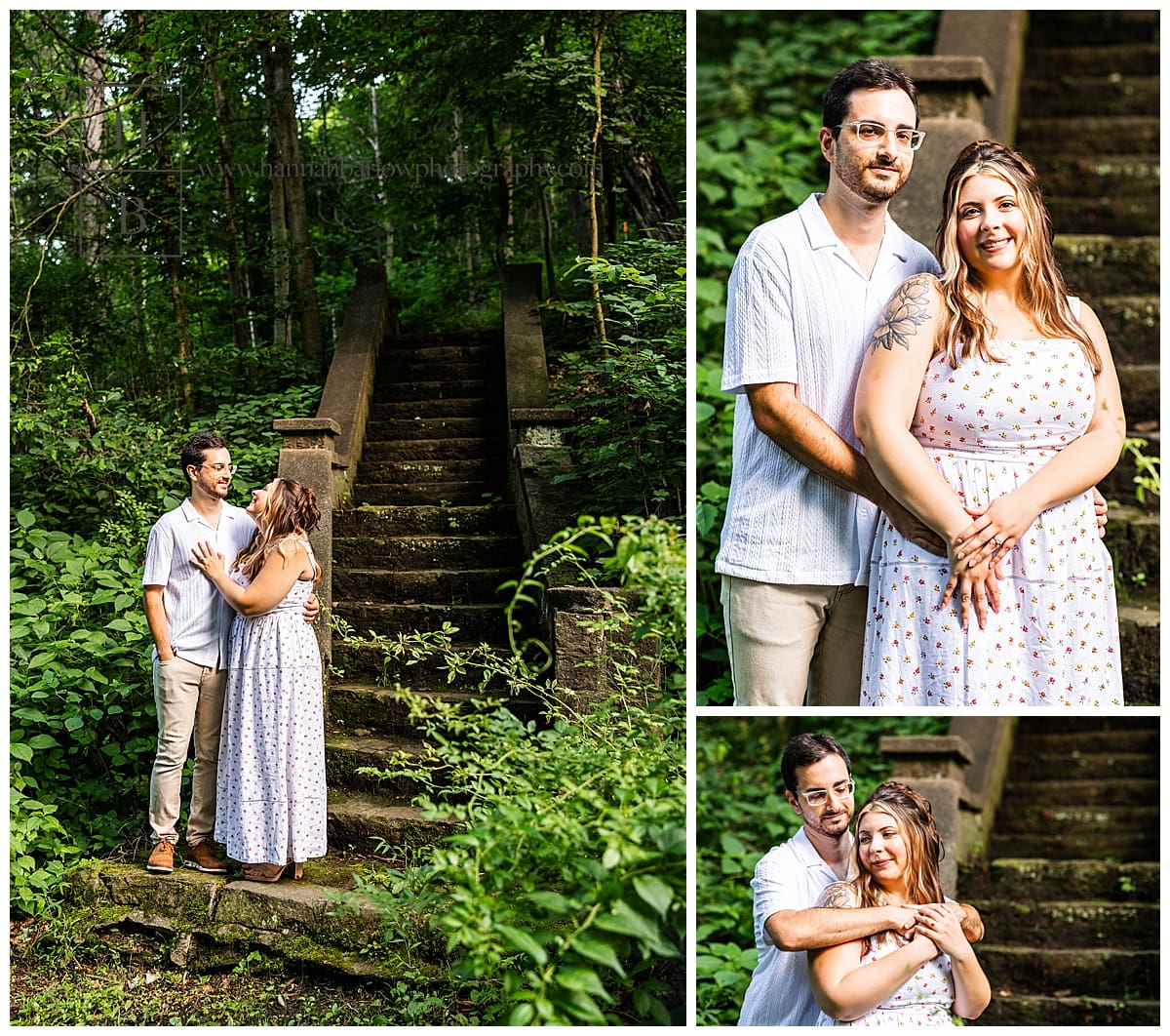 engagement photos by Beatty park stone steps in Steubenville Ohio