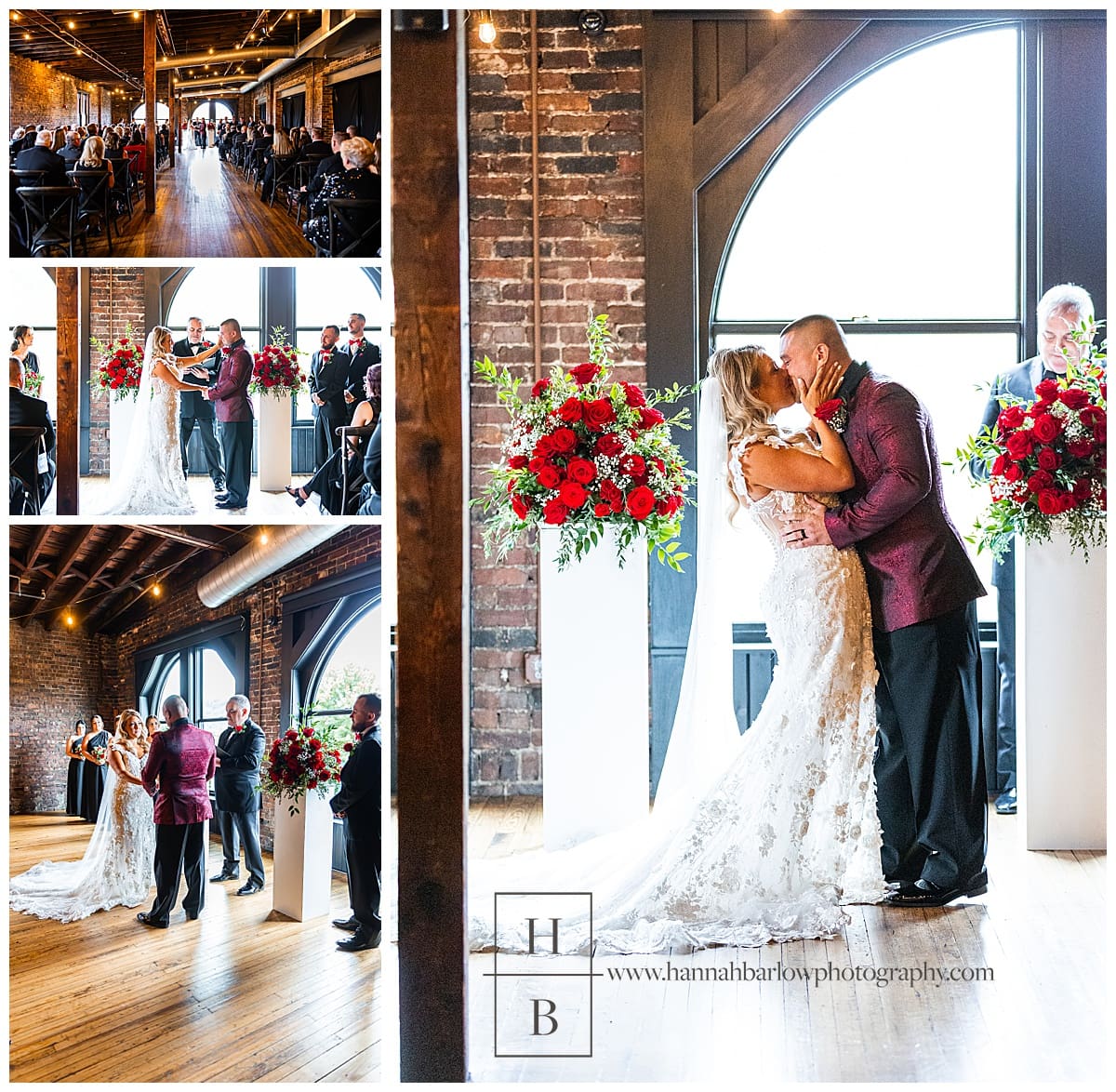 indoor wedding ceremony photos highlighted 