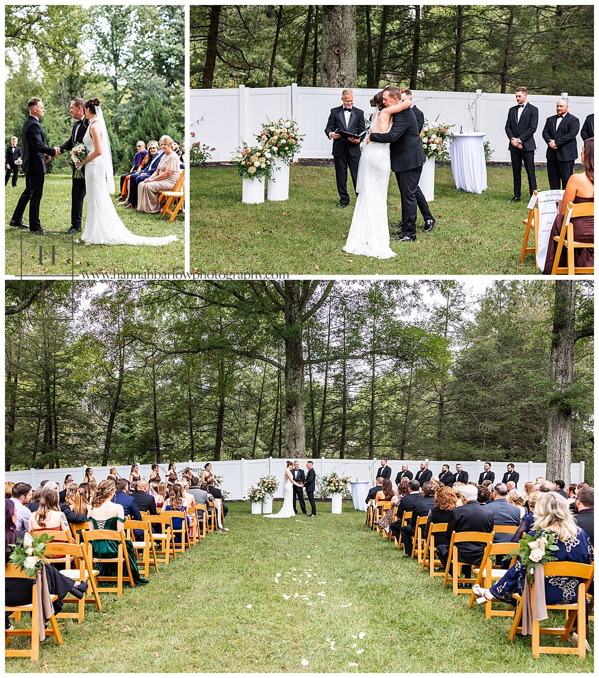 ceremony photos outdoors at Ellis House Fairmont wv