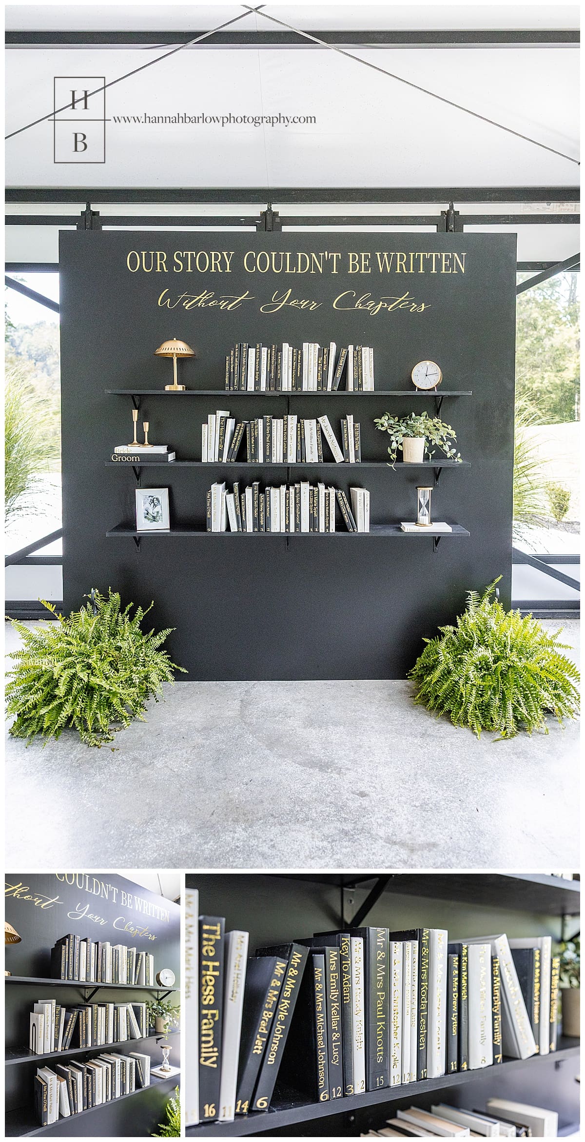 a book wall is the guest book at a wedding