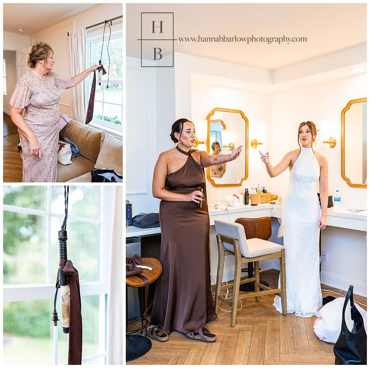 outtake of bride and bridesmaid laughing