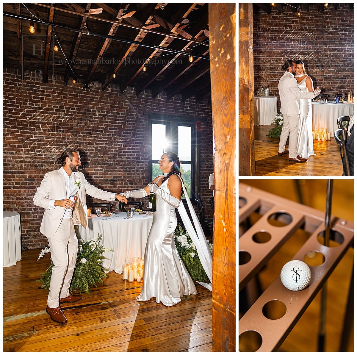 couple dances at reception
