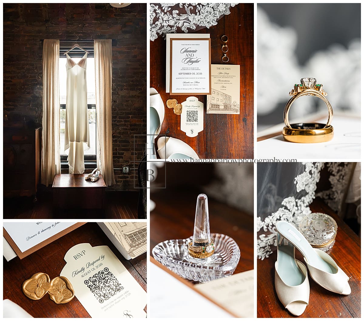 deep dark gold wedding details