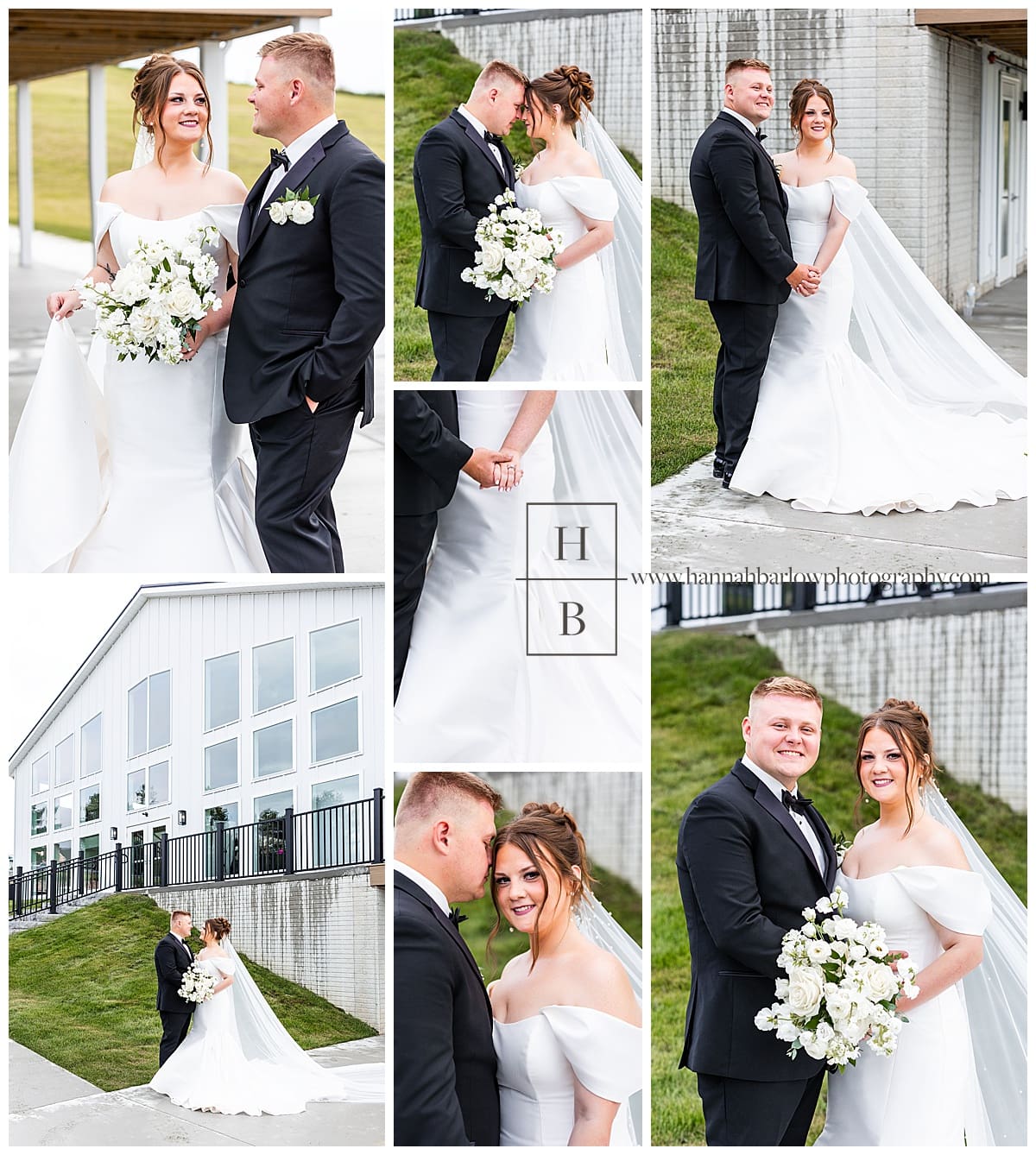 couple portraits with groom in black tux at crescent acres in st Clairsville Ohio