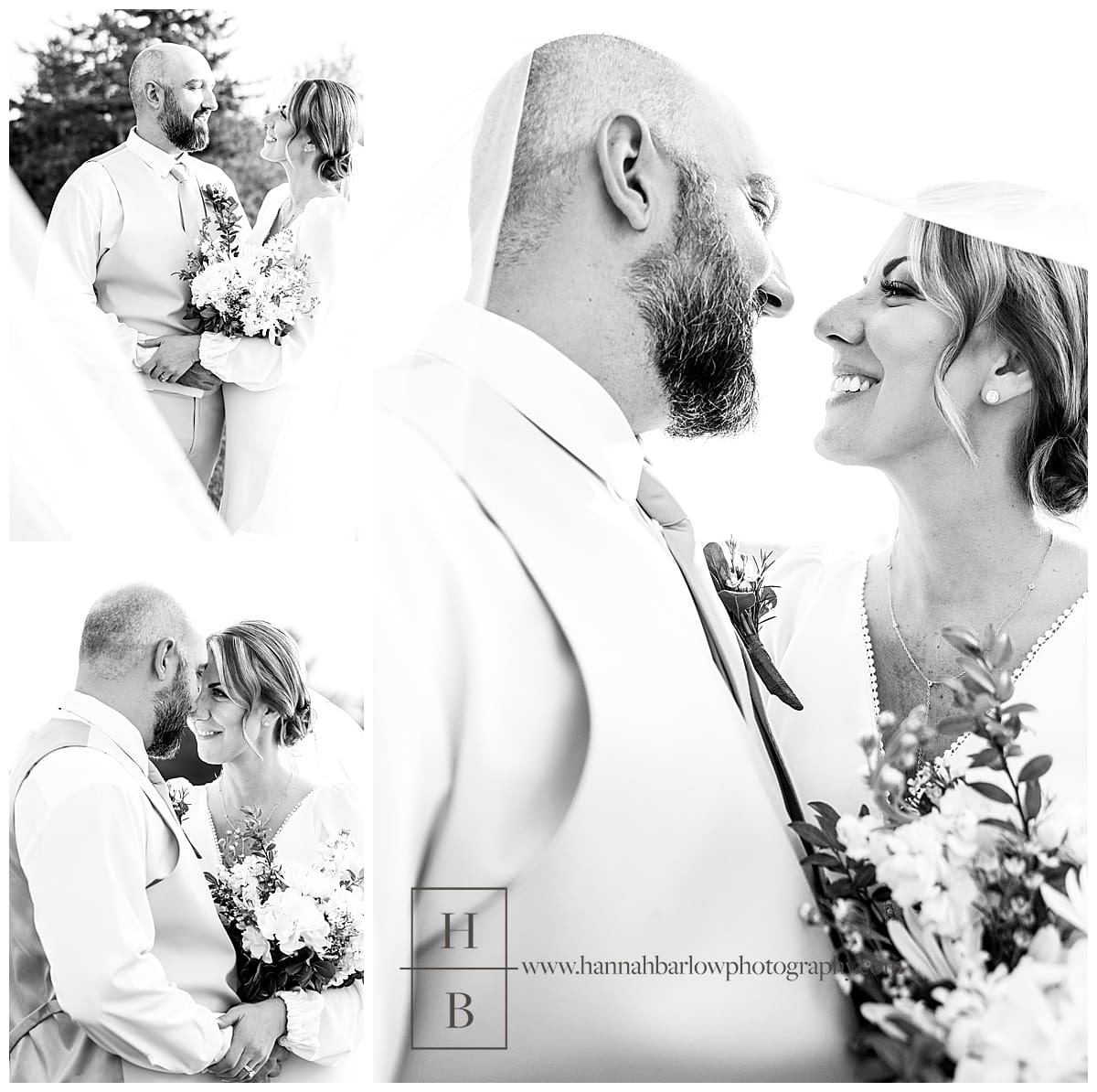 black and white wedding photos