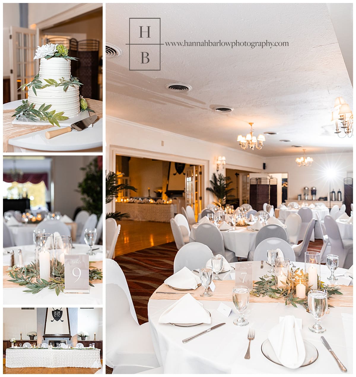 Belmont hills country club wedding reception ballroom details