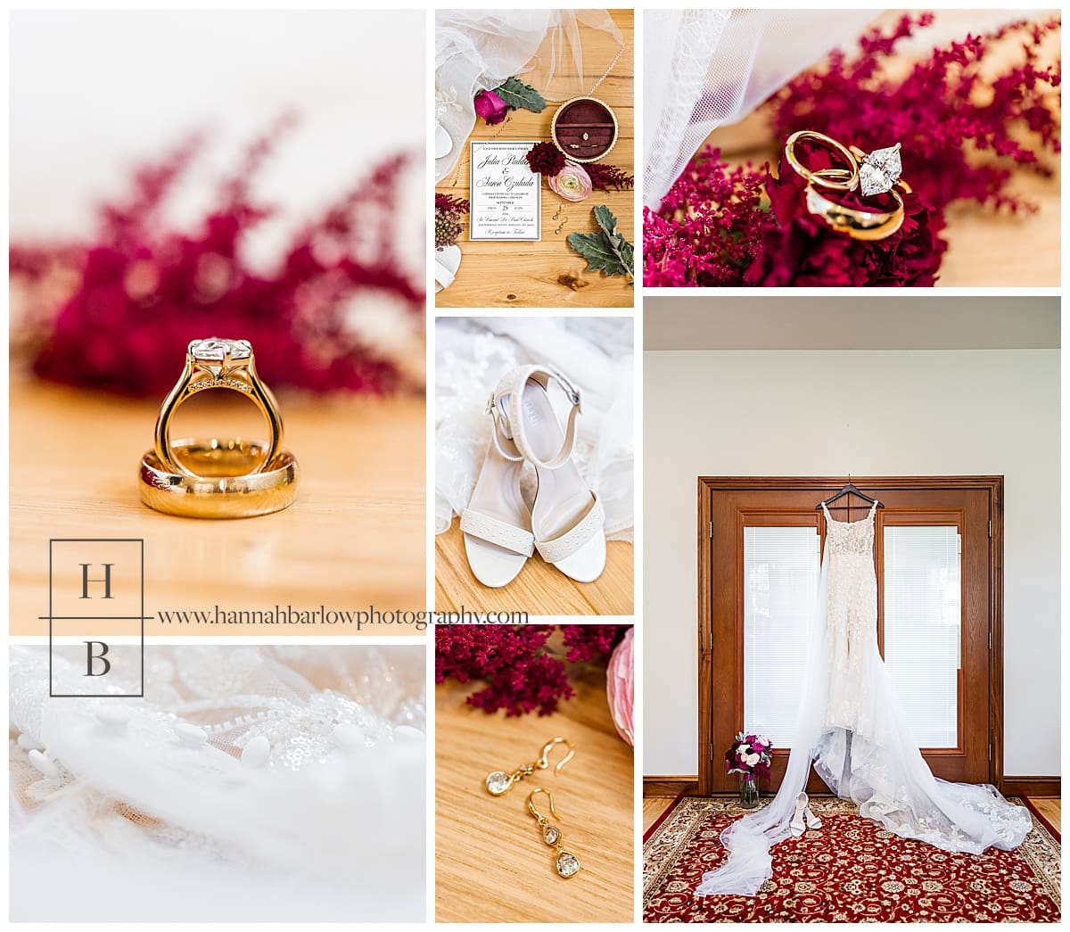 burgundy wedding details