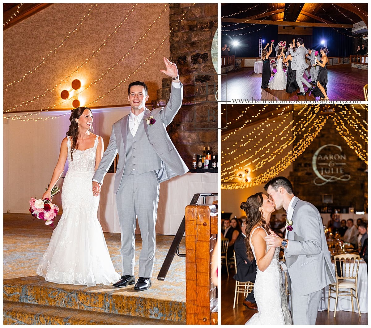 wedding couple celebrates entering reception
