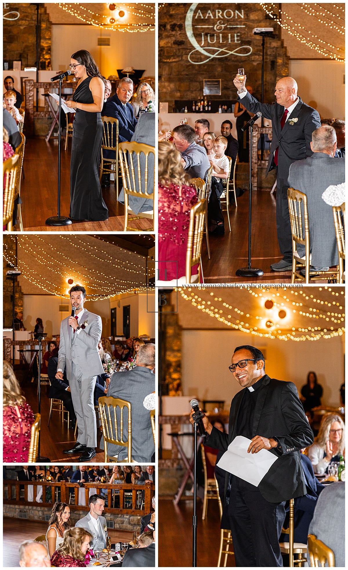 wedding reception speeches are highlighted