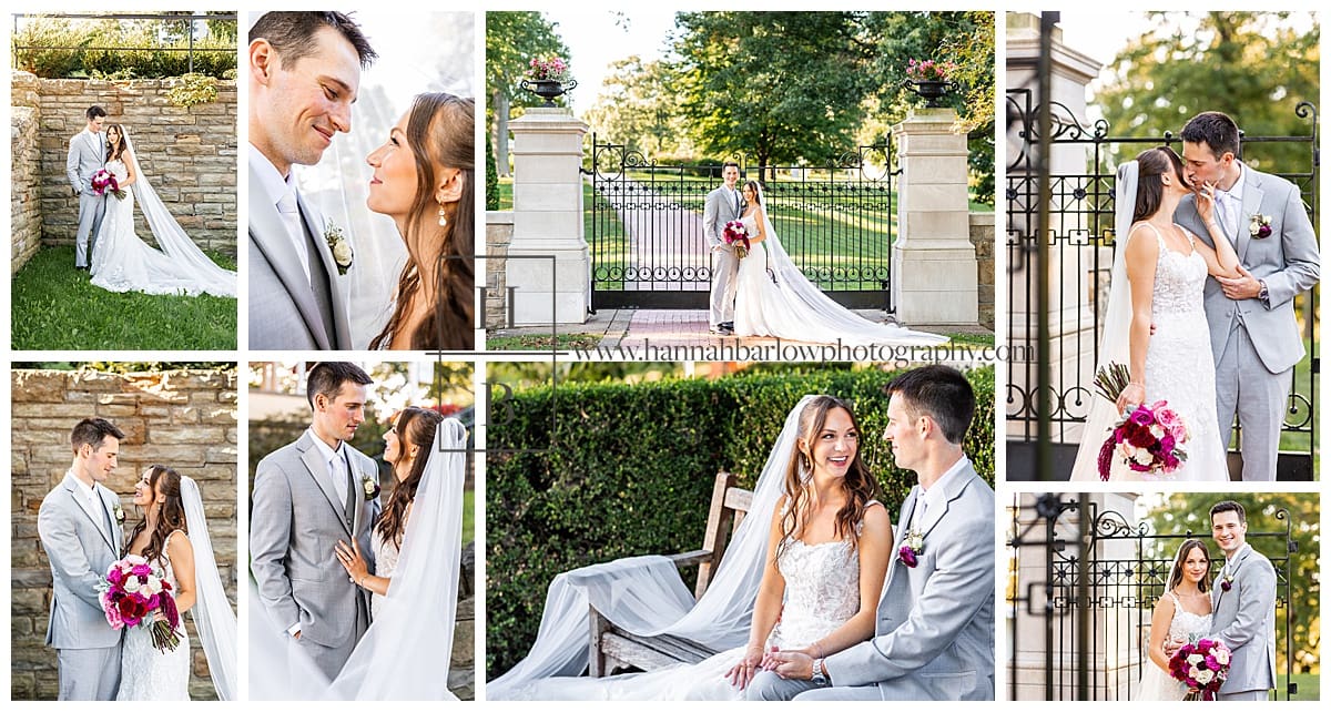 wedding collage of September wedding couple